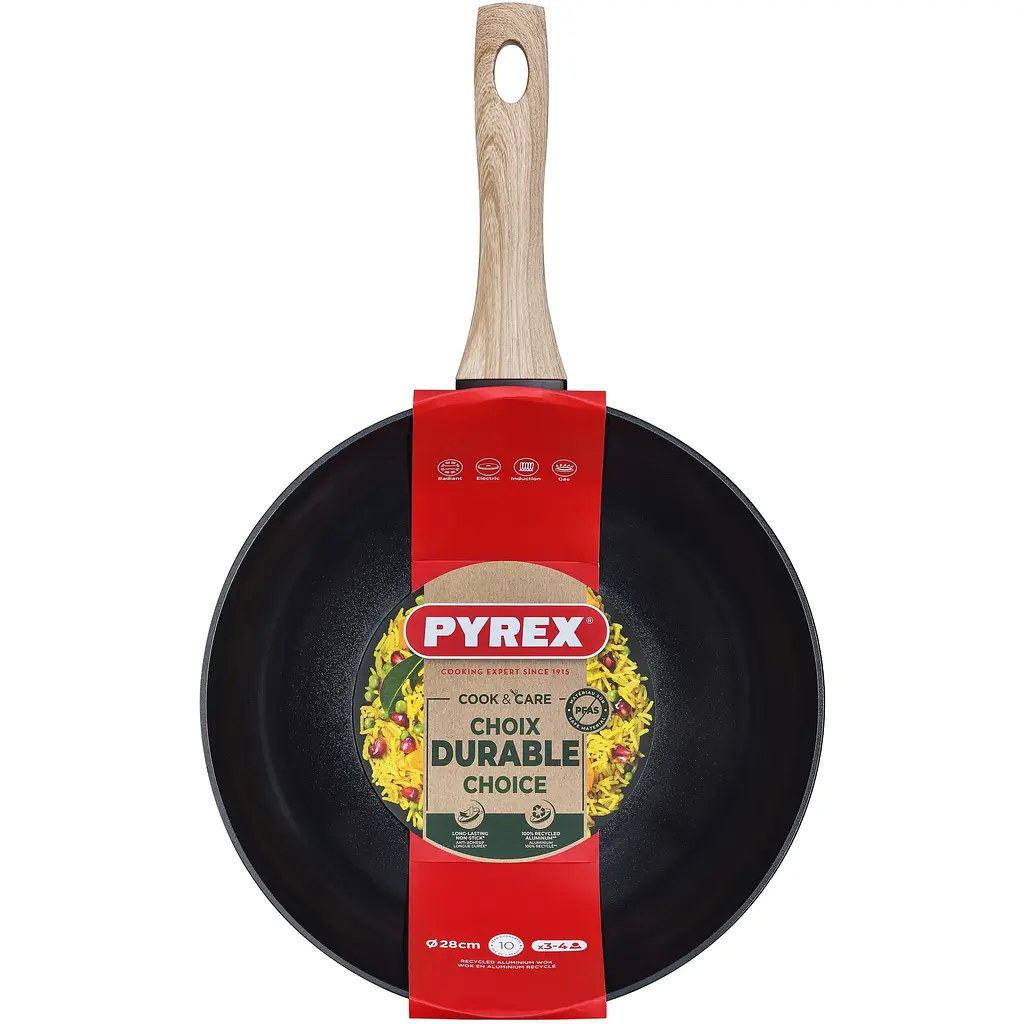 Сковорода Pyrex Cook&Care WOK 28 см індукція без кришки (CR28BW6/8044) - фото 2