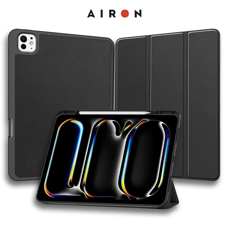 Чехол AIRON Premium SOFT для iPad Pro 11 2024 с защитной пленкой и салфеткой Black - фото 2