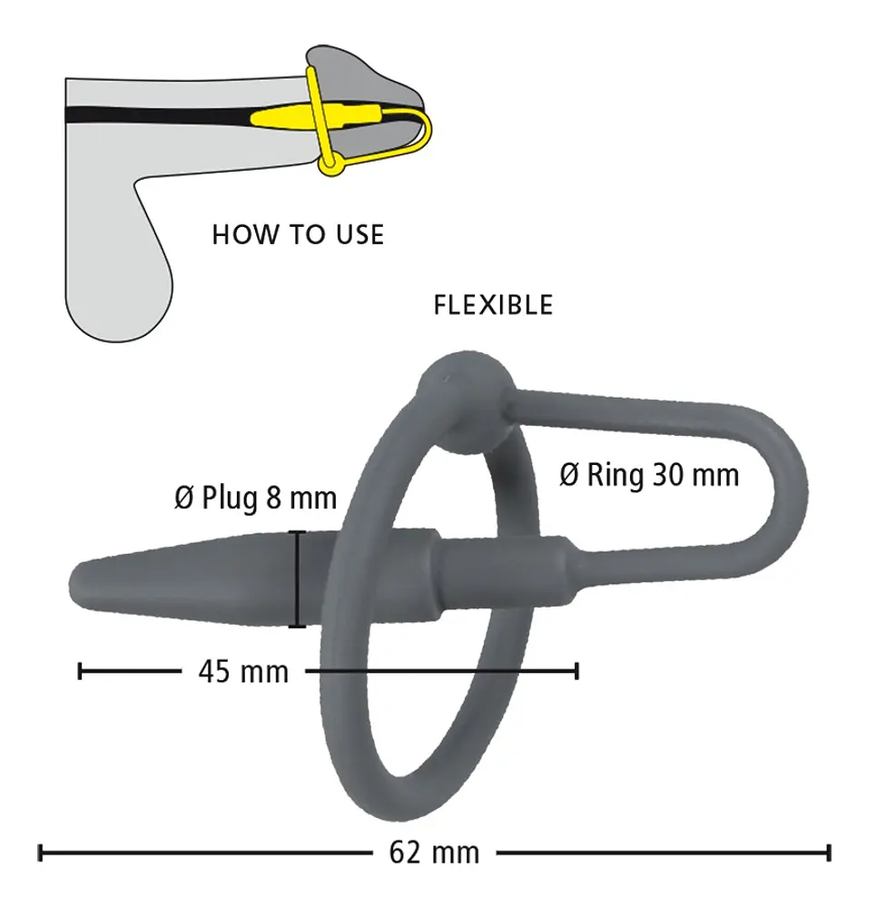 Ерекційне кільце - Penis Plug With Glans Ring - фото 6