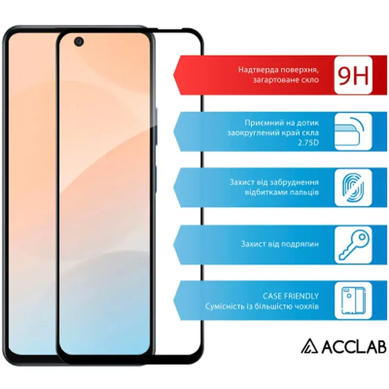 Скло захисне ACCLAB Full Glue Infinix Hot 50 5G Black (1283126606953) - фото 3