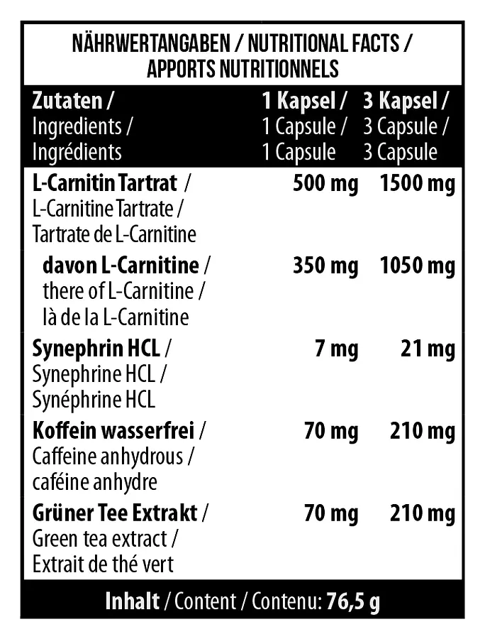 MST L-Карнітін з Кофеїном та Синефрином - 90 капсул - фото 2