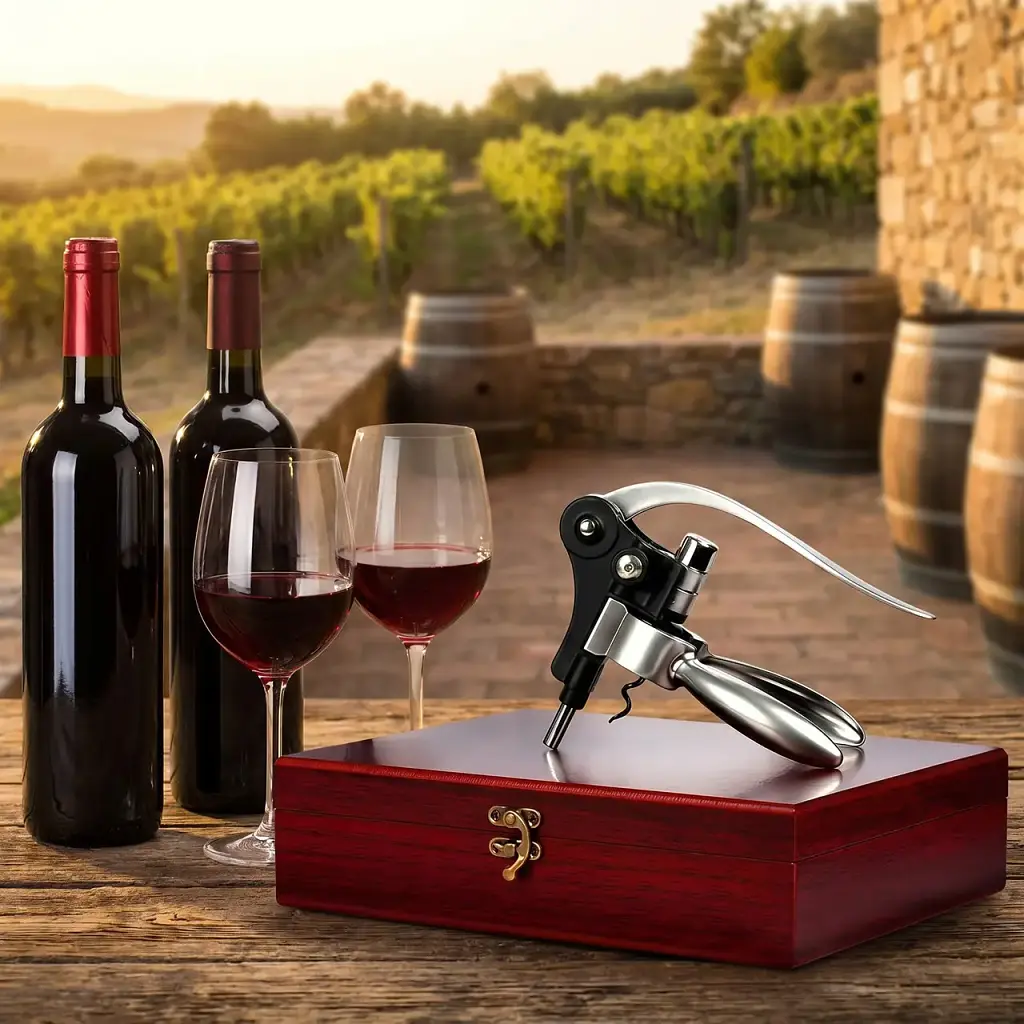 Подарунковий набір для вина Premium Wine Luxury 9-в-1 у дерев'яному кейсі (00386) - фото 4