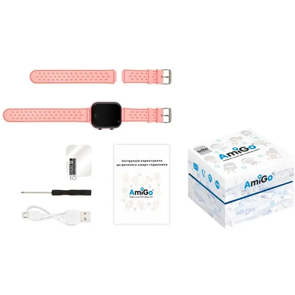 Smart Watch AmiGo GO009 Camera+Led Pink UA UCRF - фото 6