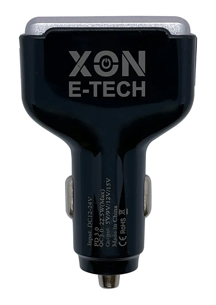 Автомобільний зарядний пристрій XON MaxCharge Type-C 82.5W (2 x Type-C PD30 + Type-A 15V/1.5A) Black (CM1A2C82WB 3500) - фото 5