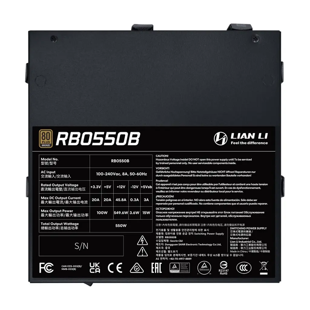 Блок живлення Lian Li 550W (G9P.RB0550B.B000.EU) - фото 2