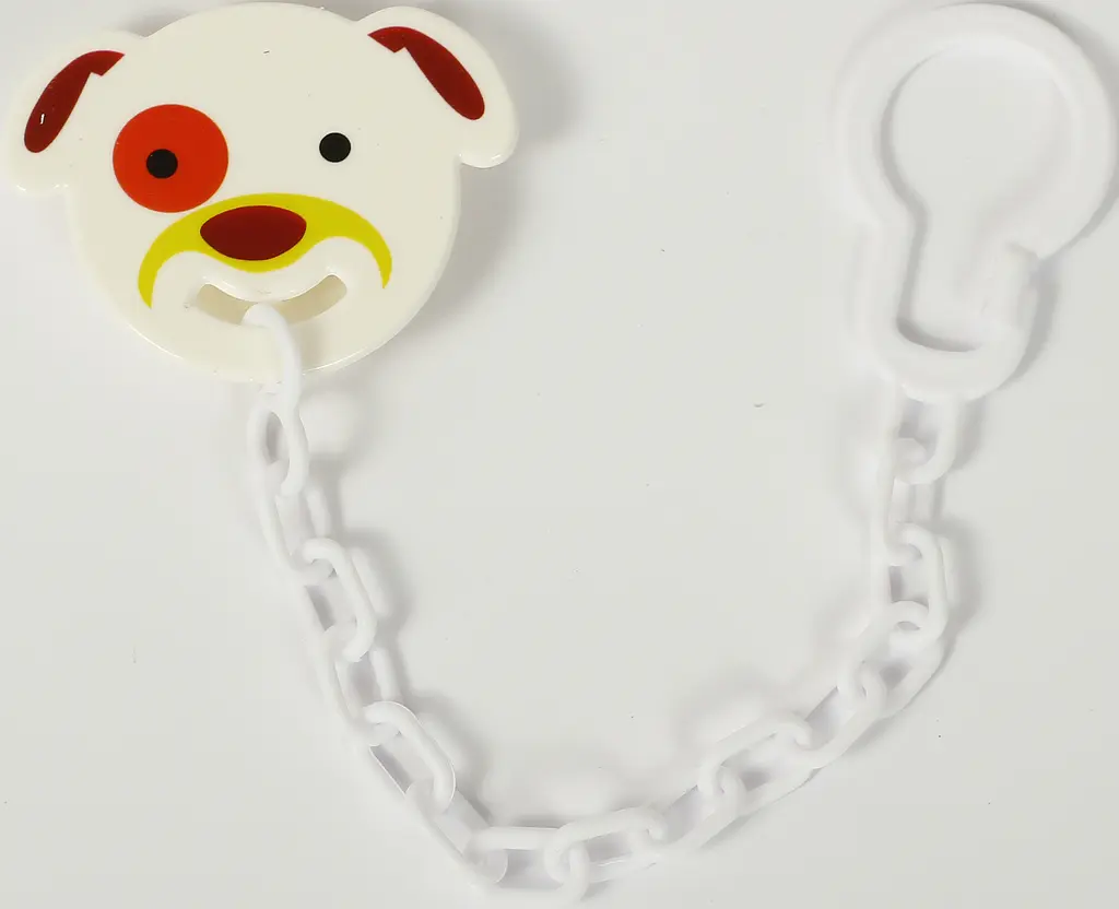 Ланцюжок для пустушки Курносики Песик, з кліпсою, білий (7192 песик) - фото 2