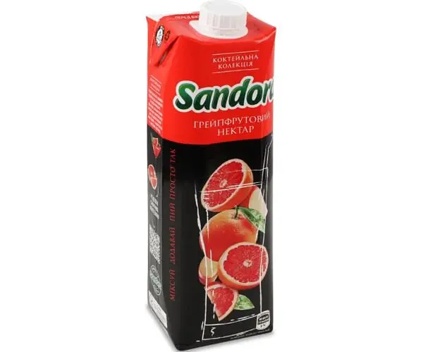 Sandorа Коктейльна колекція, 0,95 л, Сік нектар з Грейпфрут Сандора - фото 2