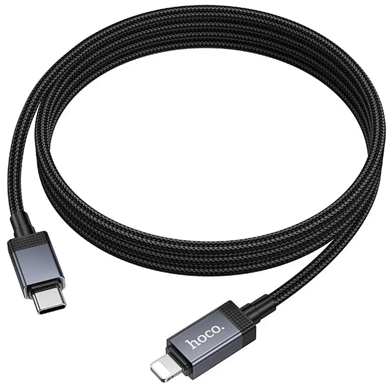 Дата кабель Hoco X118 Generous with display Type-C to Lightning 27W (1m) Black - фото 5
