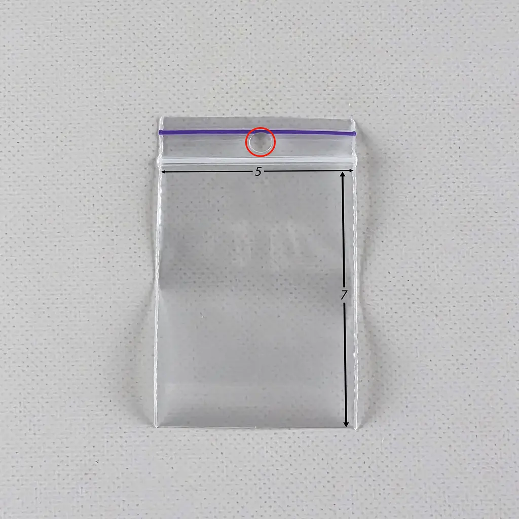 Пакети Zip-Lock прозорі 5x7 см, 100 шт, 50 мкм, з отвором для підвішування, поліетиленові пакети із застібкою - фото 2
