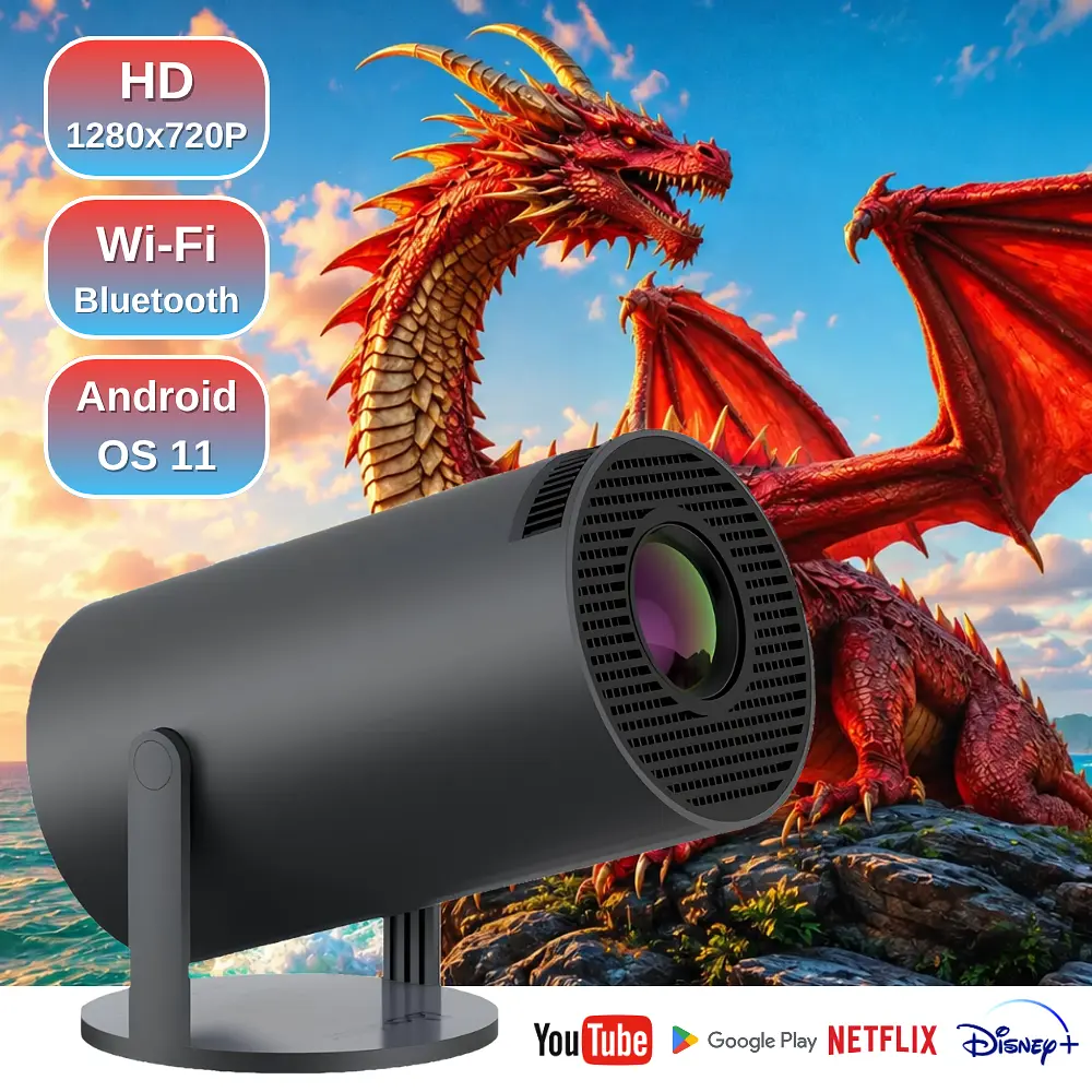 Проектор XON SmartView X-Core 1280x720P, 4K, Wi-Fi, Android, 5200Lm (XVPC1207AB 5576) Чорний - фото 3
