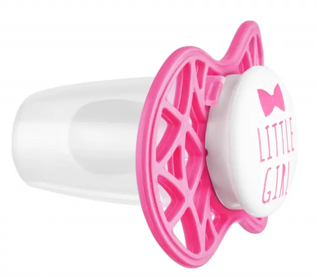 Силиконовая симметричная пустышка Nuvita Air55 Cool Little Girl, 6-12 мес., фуксия (NV7085SI) - фото 2