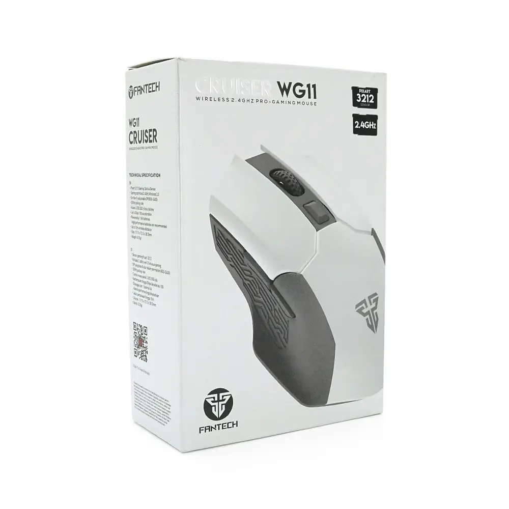 Миша бездротова Fantech WG11 CRUISER, 6 кнопок, 800-2400 DPI, Win7/8/10 Mac OS, White, COLOR BOX - фото 3