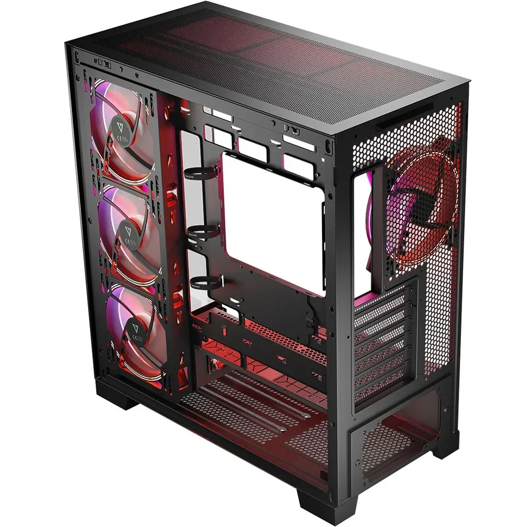 Корпус Modecom VOLCANO SPACE APEX ARGB 4x140 мм fans MIDI USB 3.0x2+TYPE-C BLACK без БЖ ATX (AT-SPACE-PG-10-000000-000) - фото 3