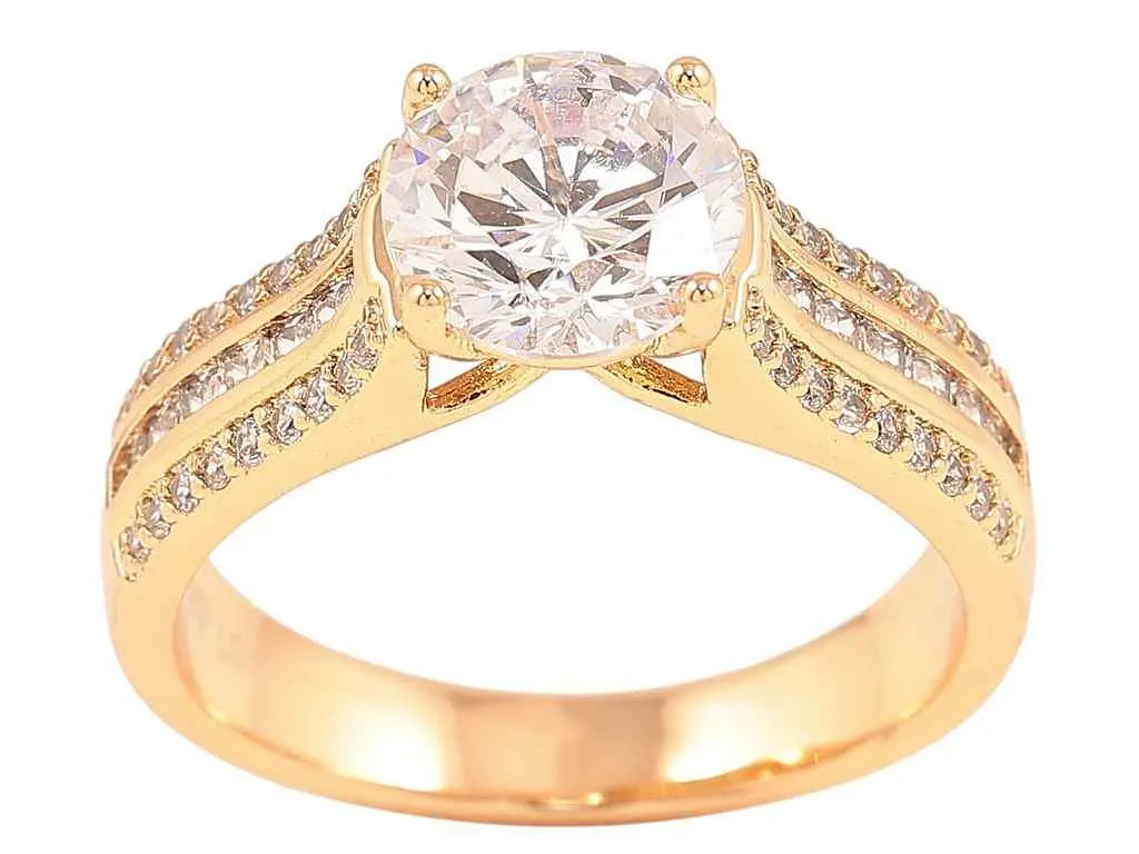 Каблучка XUPING Позолота 18K "Інкрустація цирконієм" (257253) р.17.5 - фото 2