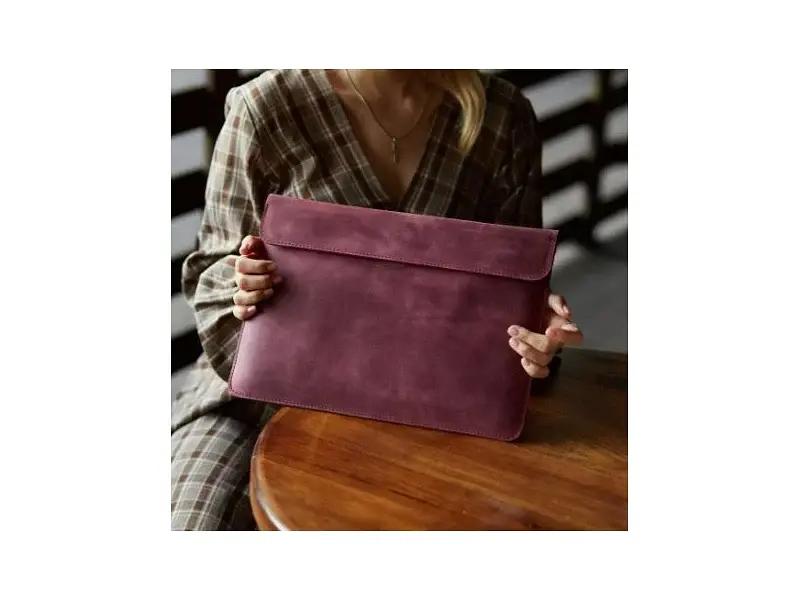 Чохол для ноутбука InCarne Klouz MacBook Air 15 2023-2025 (вінтажний) бордо (klouz-burgundy-vintage-air-15) - фото 3