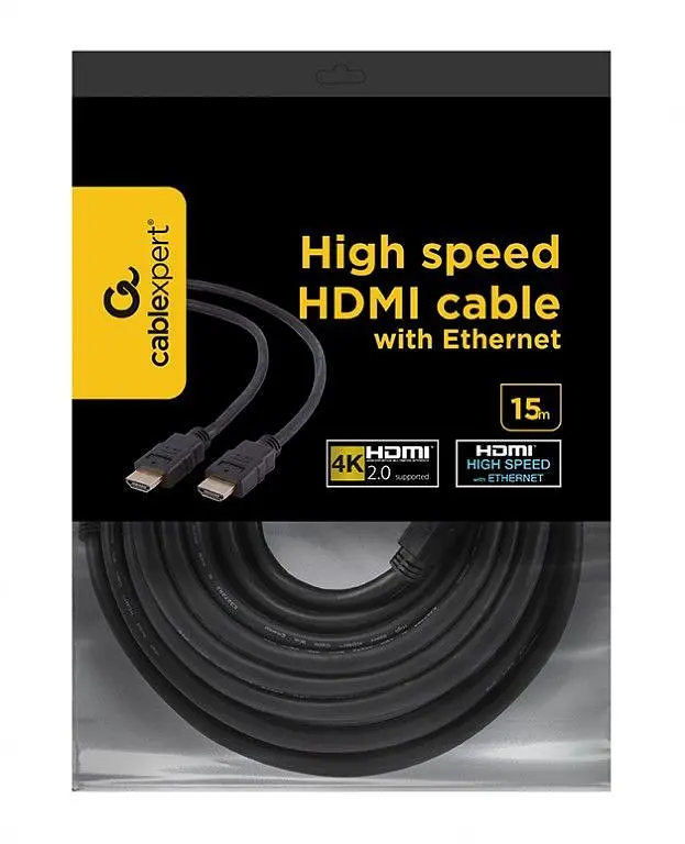 Кабель Cablexpert HDMI - HDMI V 2.0 (M/M), 15 м, чорний пакет (CC-HDMI4-15M) - фото 5