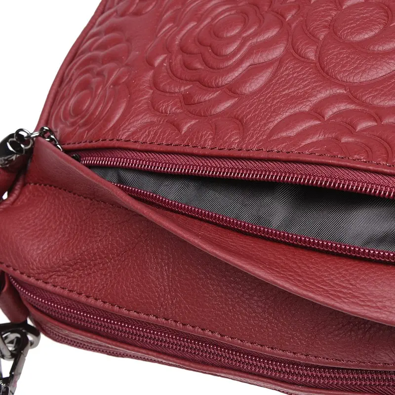 Сумка жіноча Borsa Leather K1840-red 29х18х10 см Червоний - фото 4