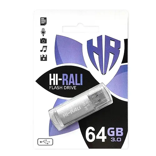 Флеш-накопичувач USB 64Gb Rocket, Silver, USB 3.0 (HI-64GB3VCSL) Hi-Rali teh0029090 - фото 2