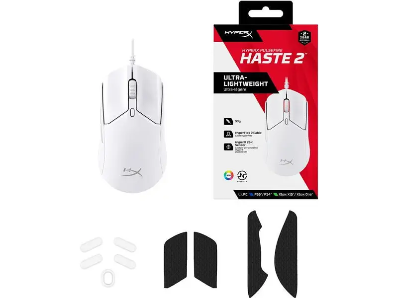 Миша HyperX Pulsefire Haste 2 White (6N0A8AA) - фото 8