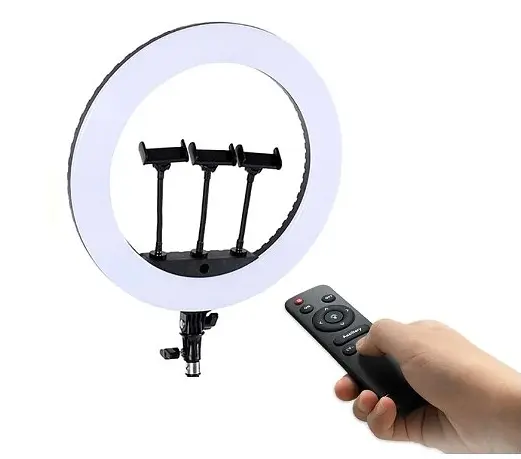 Селфи-лампа LED кольцевая 45 см MJ18 RGB+ штатив - фото 2