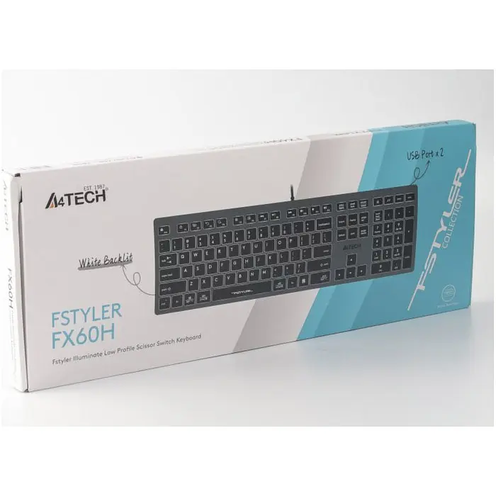 Клавіатура A4Tech Fstyler FX60H Grey White backlit [102747] - фото 7