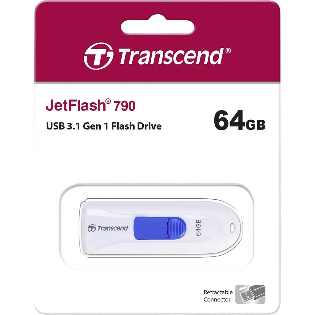 Флеш-накопичувач Transcend USB3.0 64GB JetFlash 790 White (TS64GJF790W) - фото 4