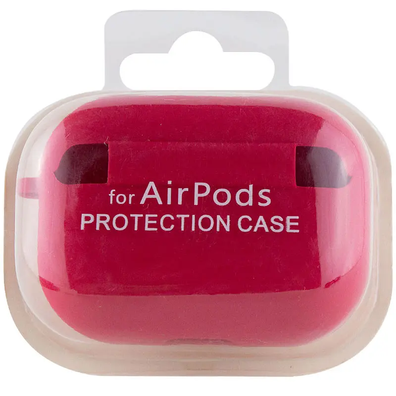 Силіконовий футляр з мікрофіброю для навушників Airpods Pro Червоний / Rose Red - фото 4