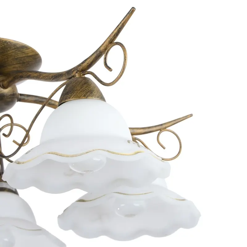 Люстра потолочная Brille кованая флористика E27 60W BR (BKL-168C/5) - фото 3