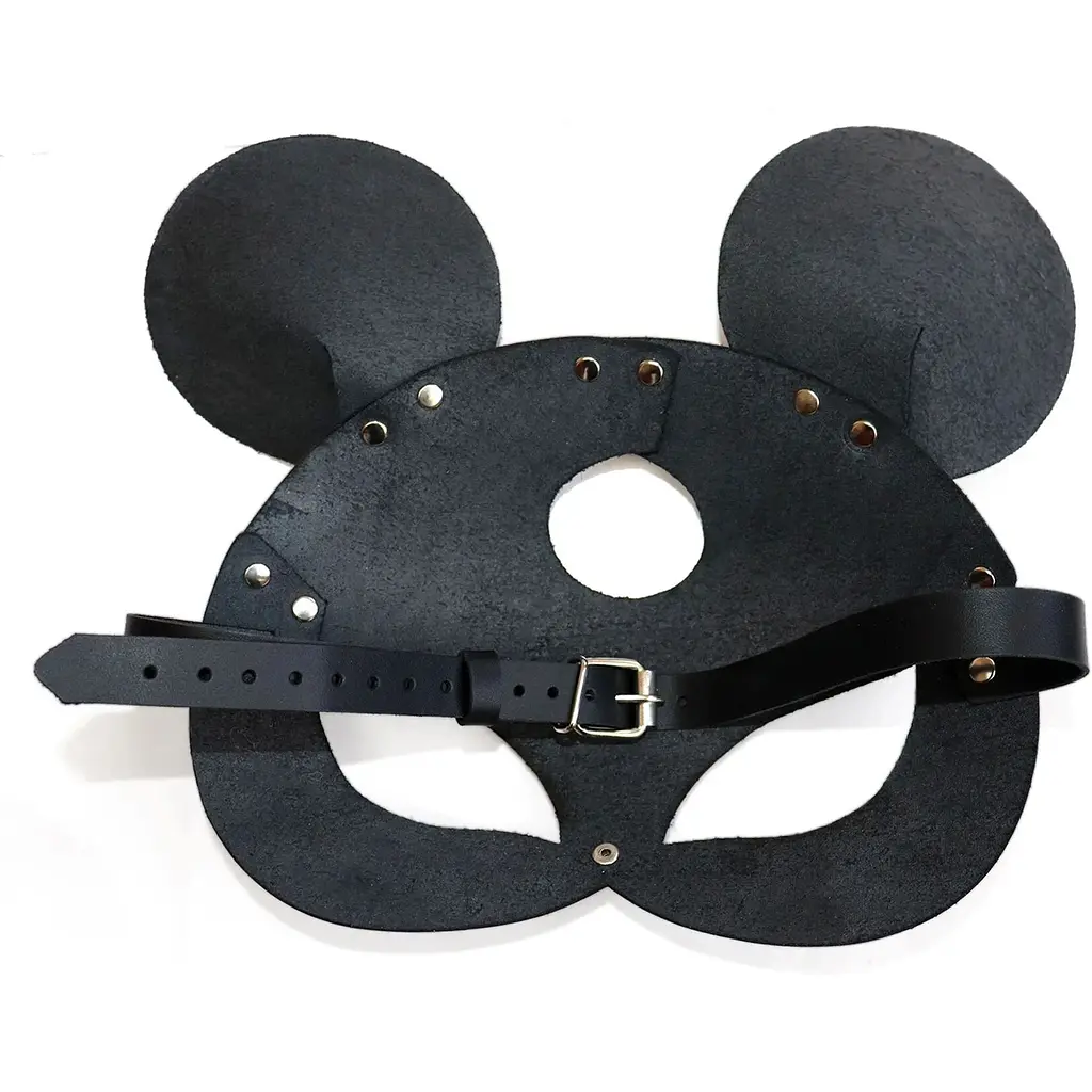 Шкіряна маска зайчика Art of Sex - Mouse Mask, колір Чорний - фото 4