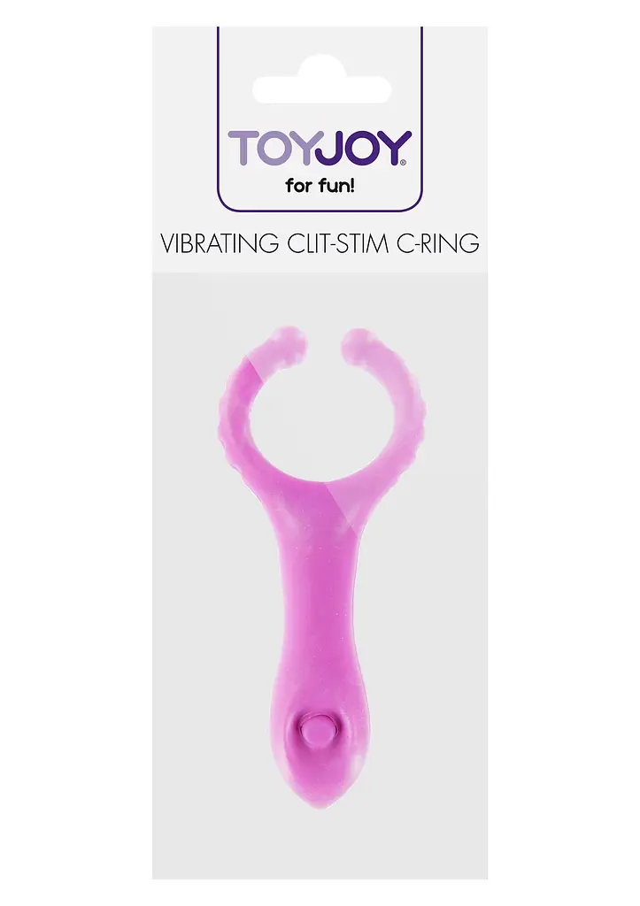 Эрекционное кольцо Toy Joy Vibrating Clit-stim C-ring 10 см розовый - фото 4