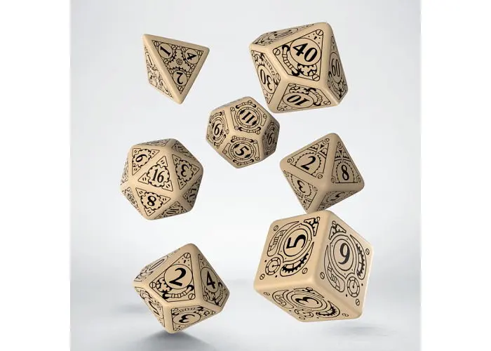 Набір кубиків Steampunk Beige & black Dice Set , 7 шт. (SSTE18) - фото 2