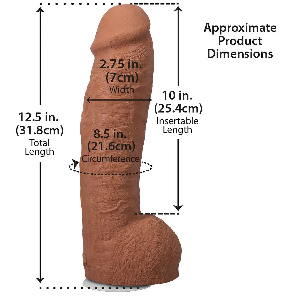 Фалоімітатор Doc Johnson The Realistic Cock ULTRASKYN 12 Inch з мошонкою, карамельний - фото 5