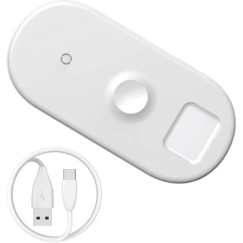 Беспроводное зарядное устройство для Baseus Smart 3 в 1 (Phone + Watch + Pods) 18W WX3IN1-C02 White - фото 5