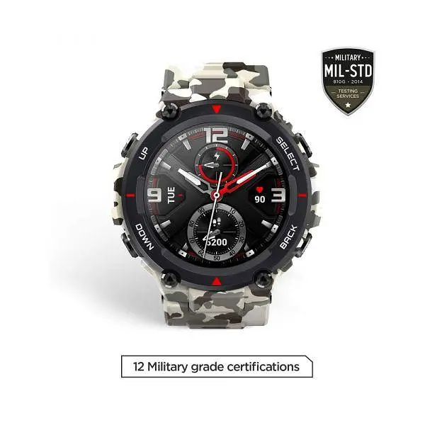 Смарт-годинник Amazfit T-Rex Camo Green захищений водонепроникний - фото 9