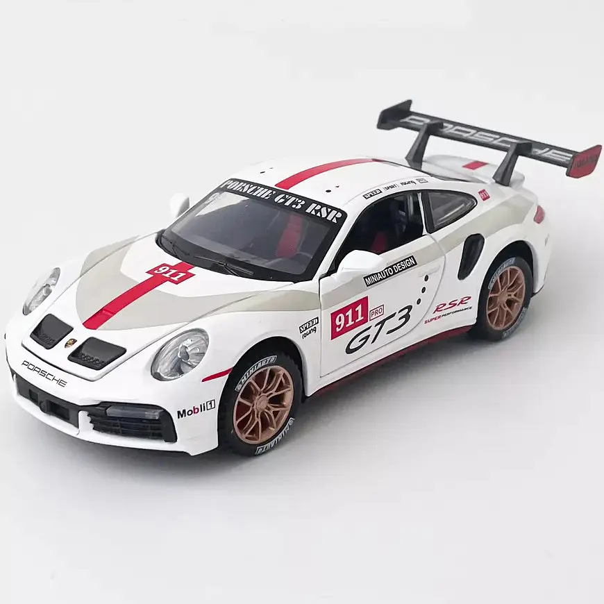 Колекційна металева модель автомобіля АвтоЕксперт Porsche 911 GT3 RSR з інерцією, світлом та звуком 1:32 - фото 4