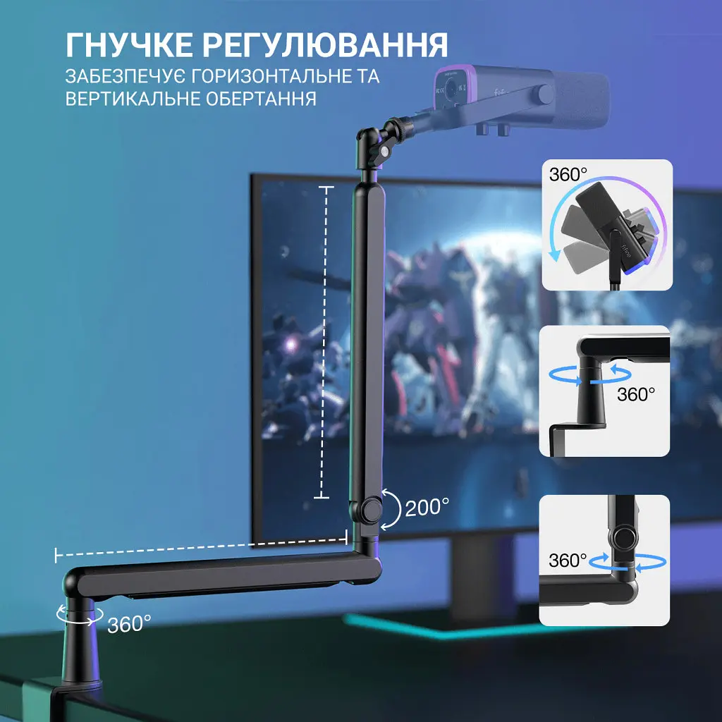 Мікрофон Fifine TAM8 USB Black (TAM8) - фото 4