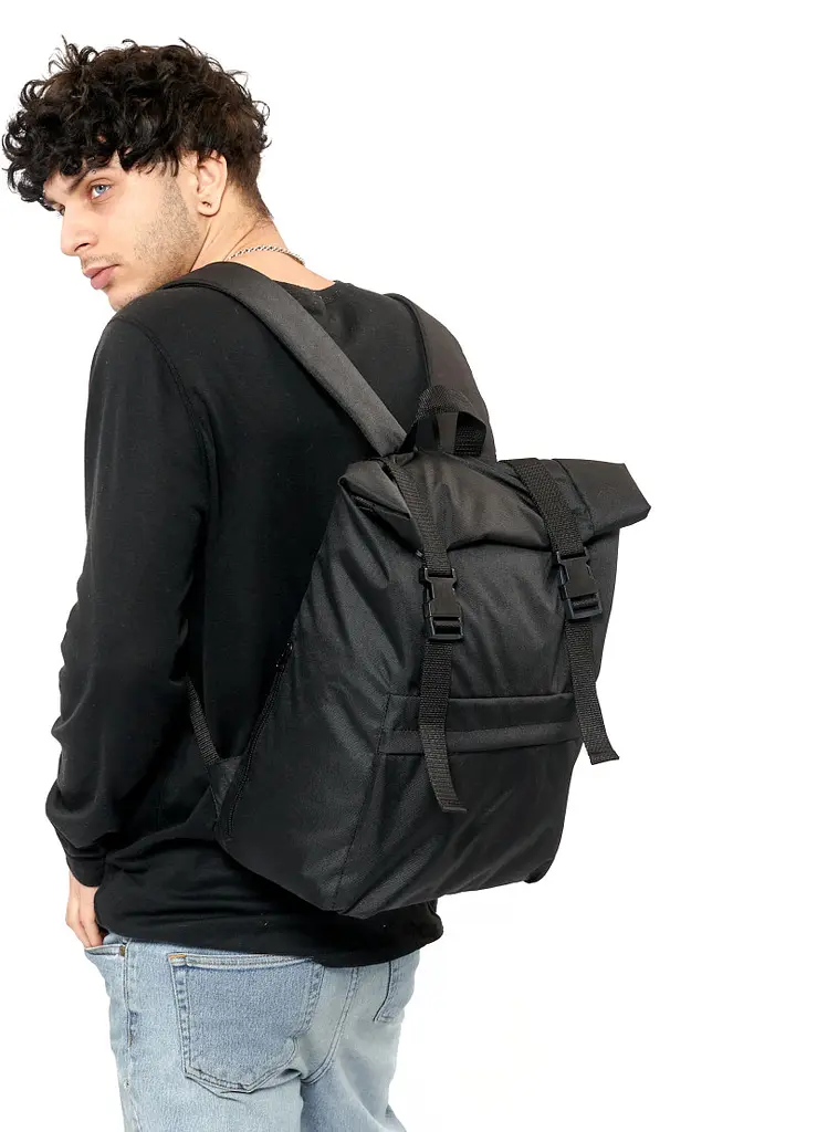 Чоловічий рюкзак Sambag RollTop Milton чорний тканевий 41 х 30 х 16 см (24211065m) - фото 9