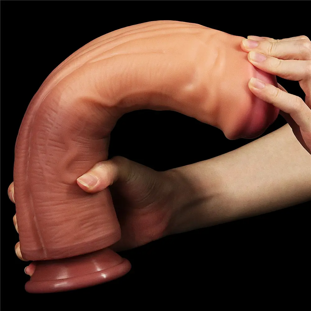 Фалоімітатор - Dual-Layered Silicone Cock 12" Brown - фото 10