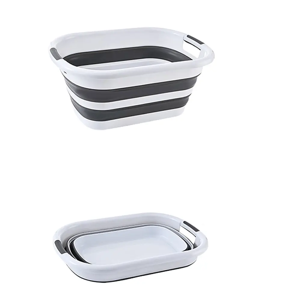 Ведро складное MBM My Home Bin-18 бело-серое 26 л (BIN-18 26L WHITE/GRAY) - фото 2