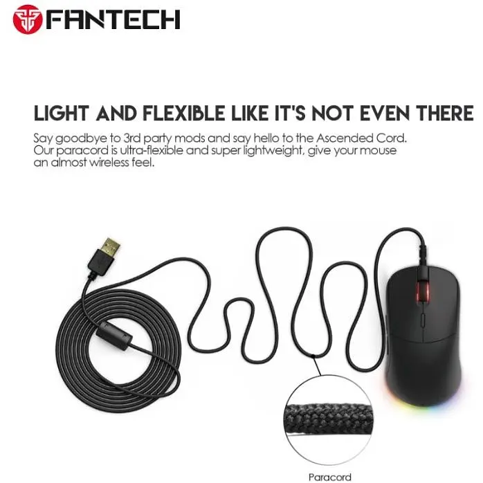 Игровая мышь Fantech UX-3 V2 HELIOS PixArt 3389, 400IPS, 50G, 1600DPI Black - фото 8