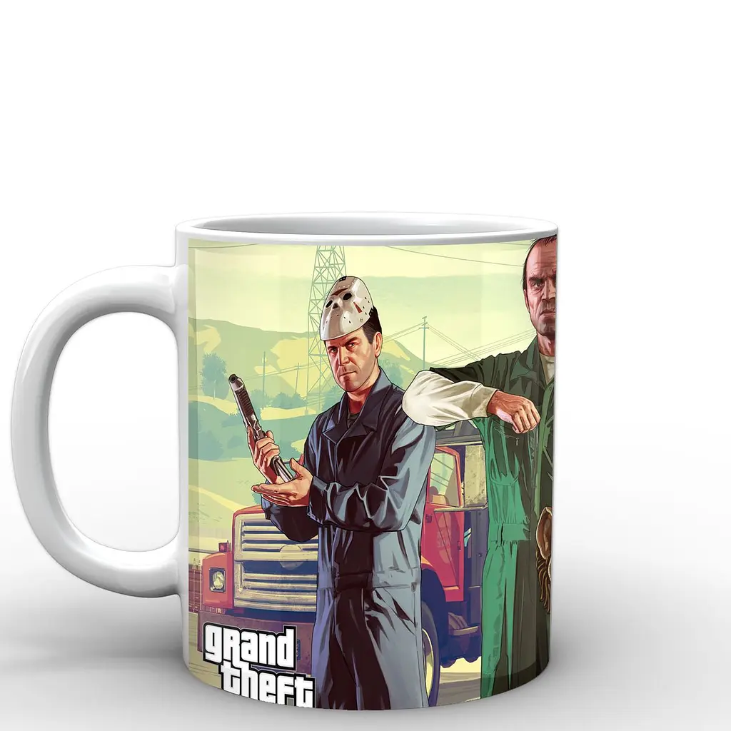 Кухоль GeekLand GTA ГТА маски GT.02.09 330 мл білий - фото 2