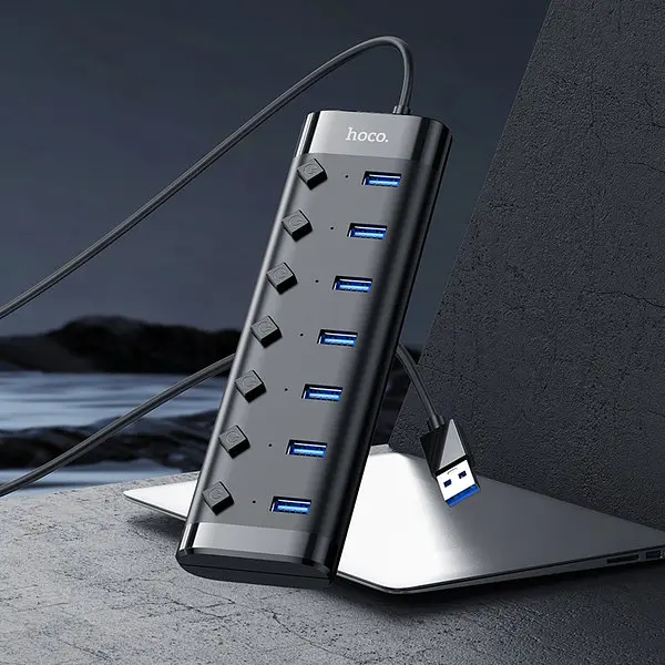 Хаб-концентратор док-станція Hoco HB40 Easy change 7 in 1 Adapter 7USBx3.0 120 см - фото 6