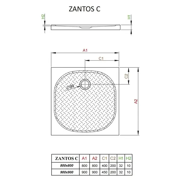 Душевой поддон Radaway Zantos C 90x90 M3ZNC9090-06 - фото 2