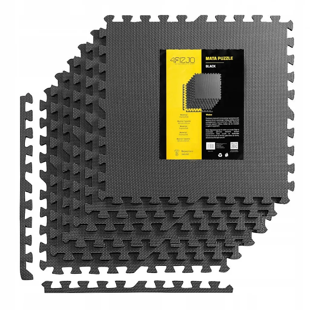 Мат-пазл (ласточкин хвіст) 4FIZJO Mat Puzzle EVA 180 x 120 x 1 cм 4FJ0387 Black (P-5907739310378)