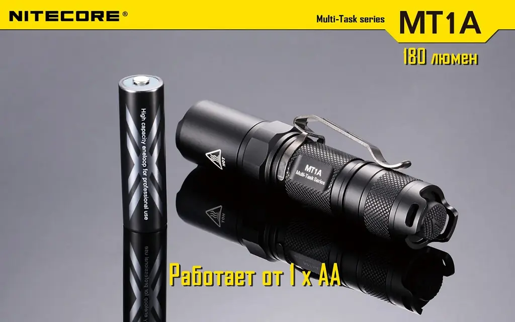 Кишеньковий ручний ліхтар Nitecore MT1A (Чорний) - фото 6