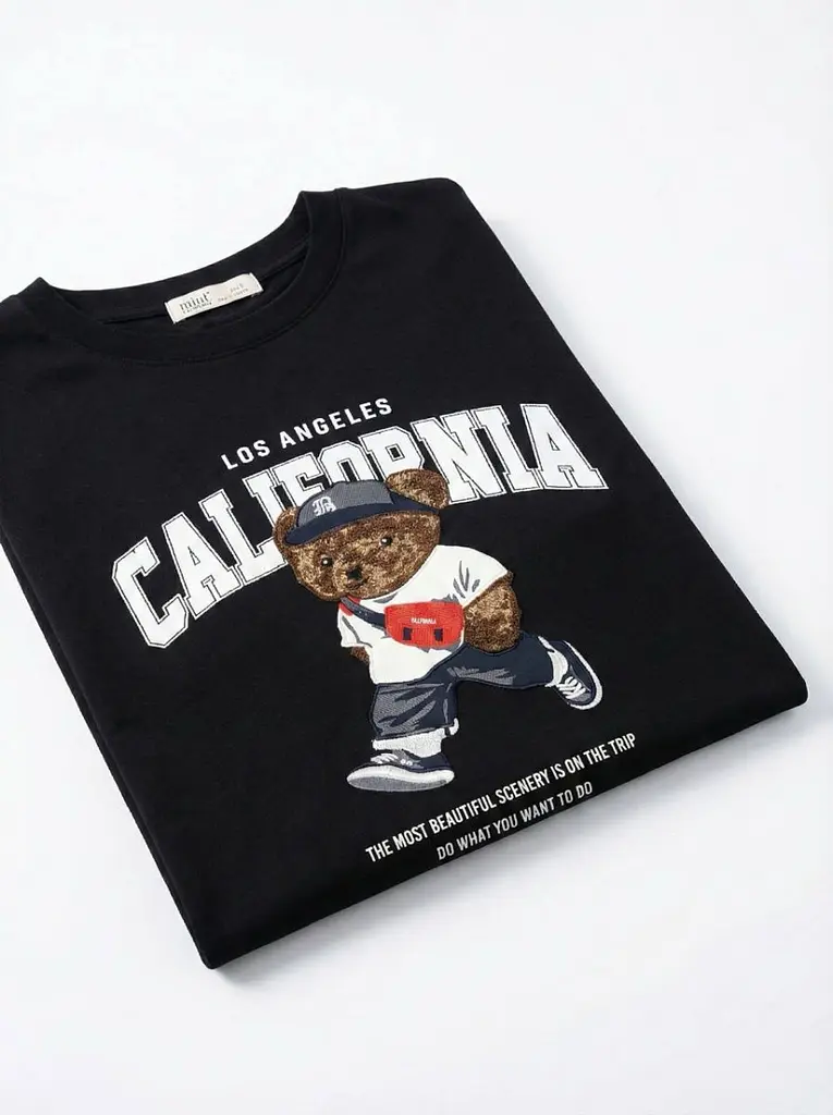 Футболка жіноча тай-дай з принтом California 20378 L чорна - фото 3
