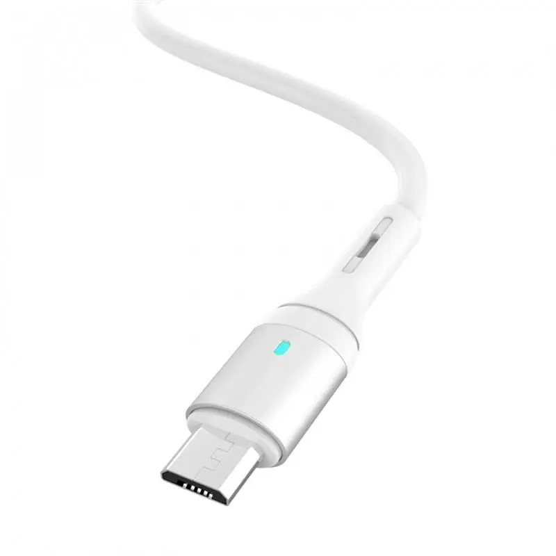 Кабель SkyDolphin S06V LED Smart Power USB - microUSB (M/M) 1 м, Білий (USB-000558) - фото 2