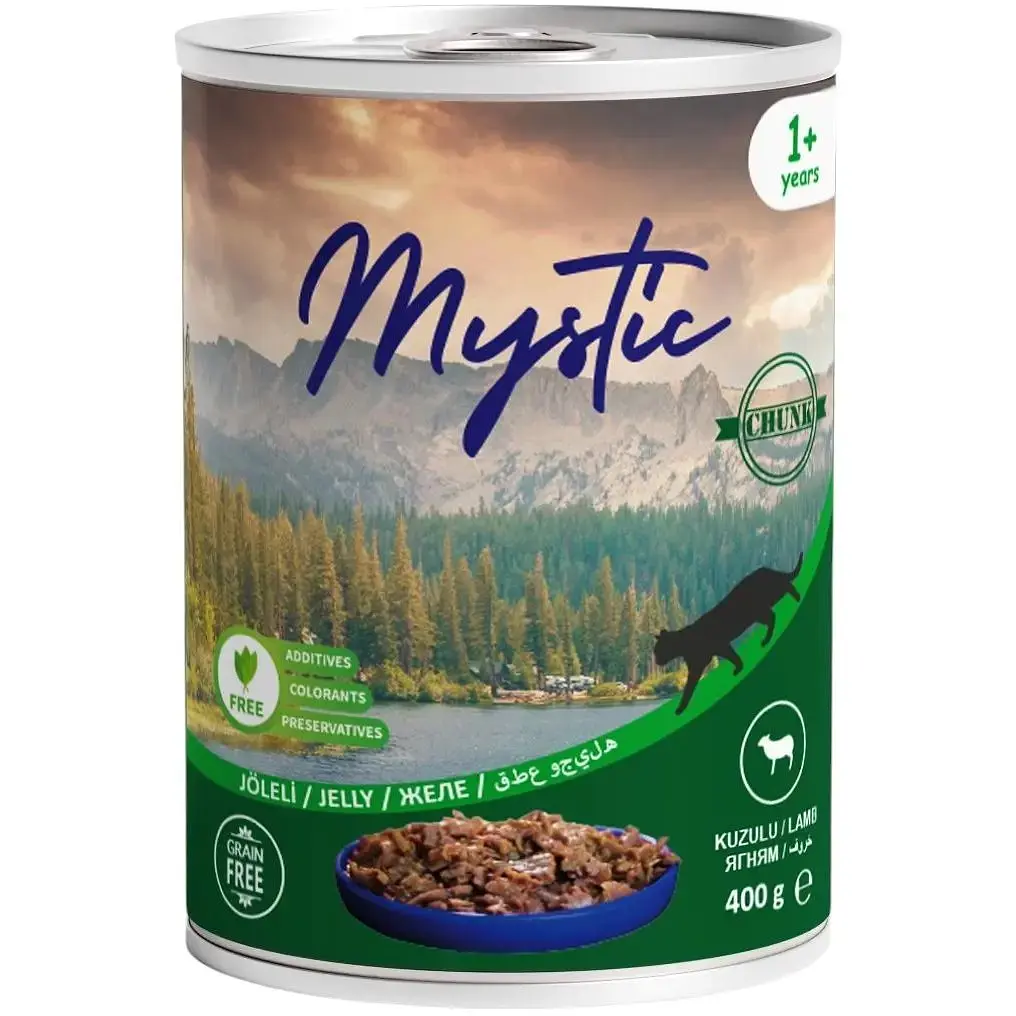 Вологий корм для котів Mystic шматочки ягнятини в желе 400 г (609058)