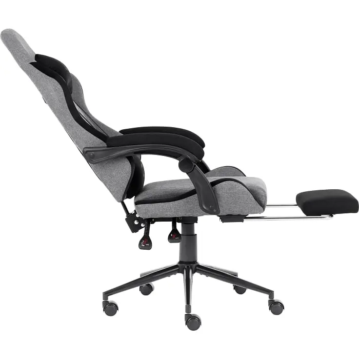 Геймерське крісло GT Racer сіре із чорним (X-2324 Fabric Gray/Black Suede) - фото 3
