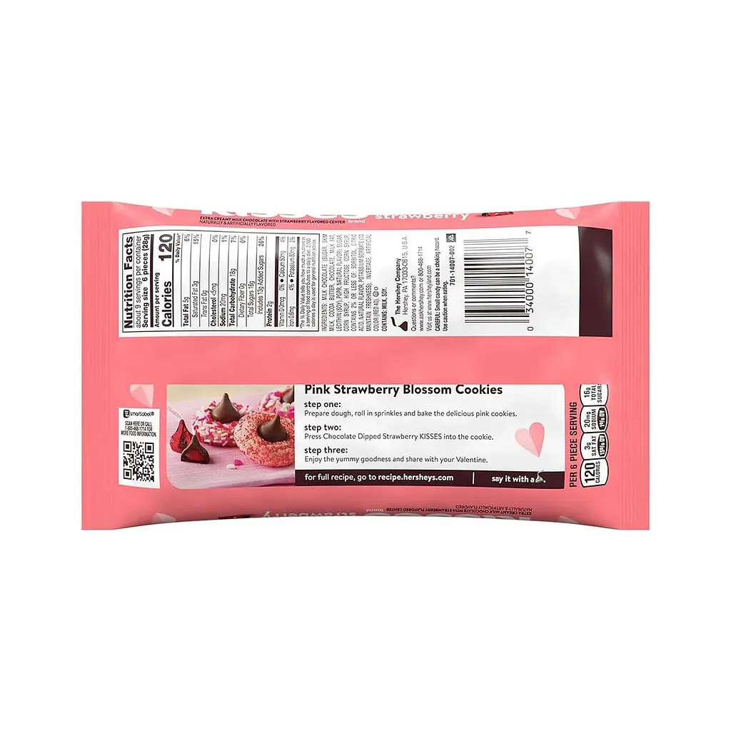 Цукерки HERSHEY'S KISSES Chocolate Dipped Strawberry, 255 г - фото 3